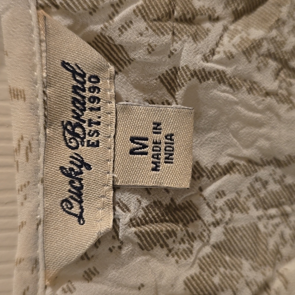 Lucky Brand Cream and Gray Blouse - Picture 2 of 9
